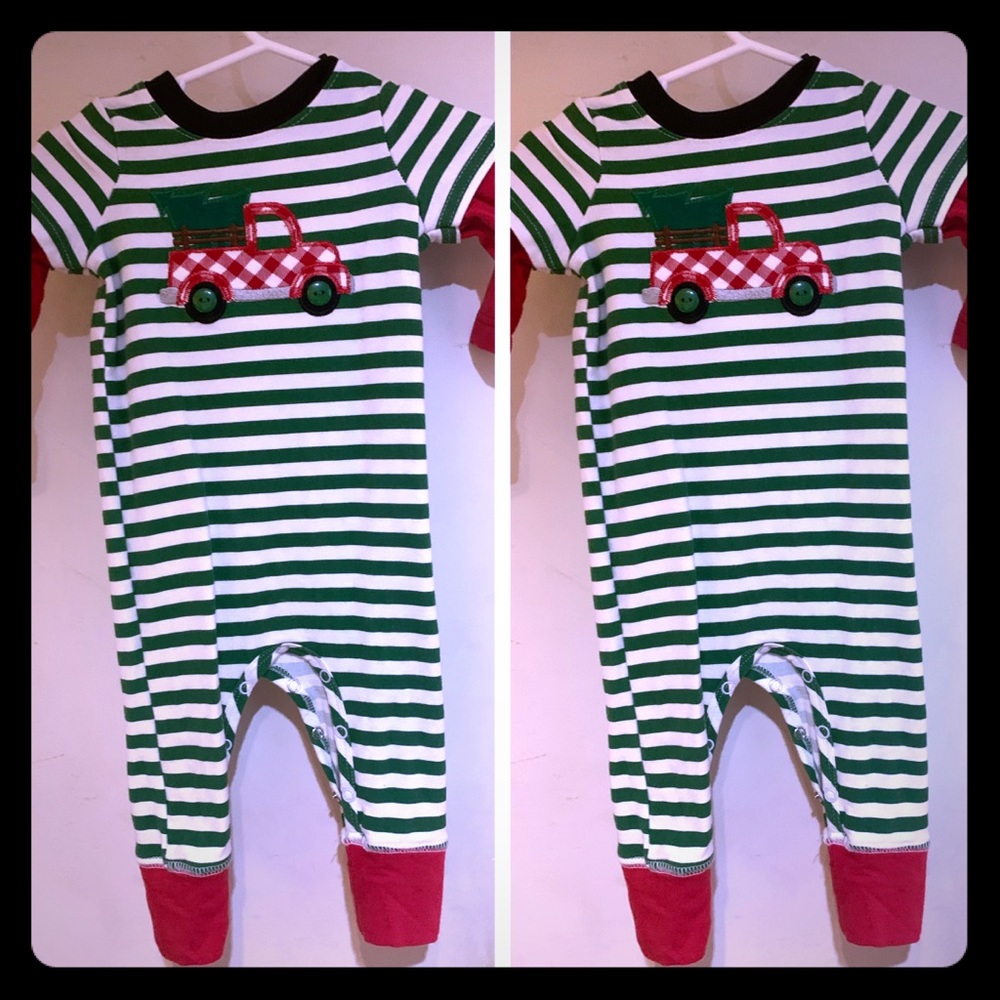 RicRac & Ruffles Boys Christmas Romper (3/6mo)